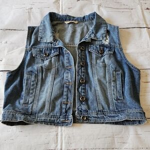 Highway Jeans Women's Blue Denim Distresse Vest Size XL